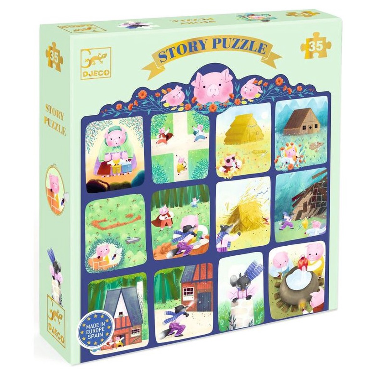 Djeco The Three Little Pigs 35pc Story Puzzle