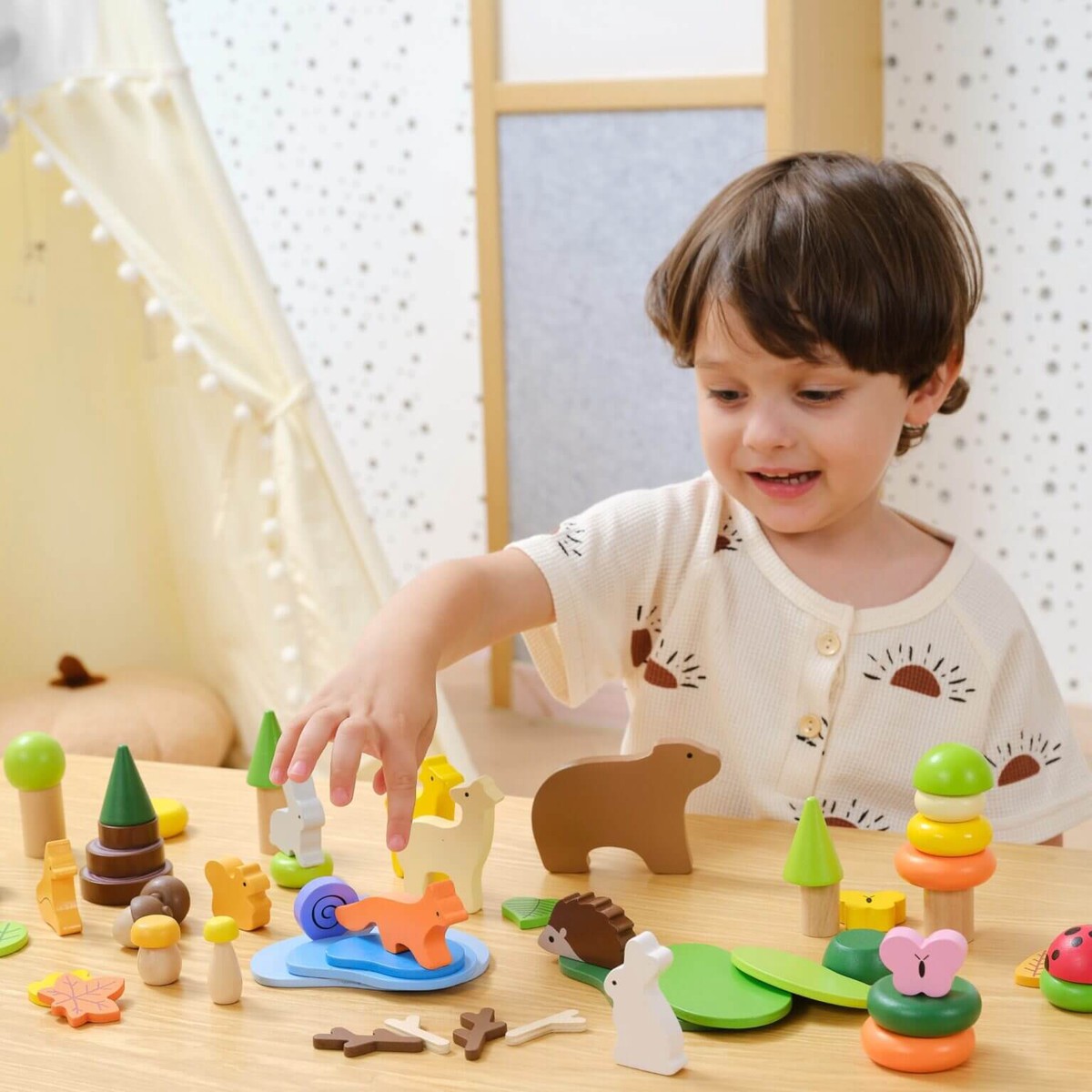 Forest Tales Wooden Loose Parts Tray Set