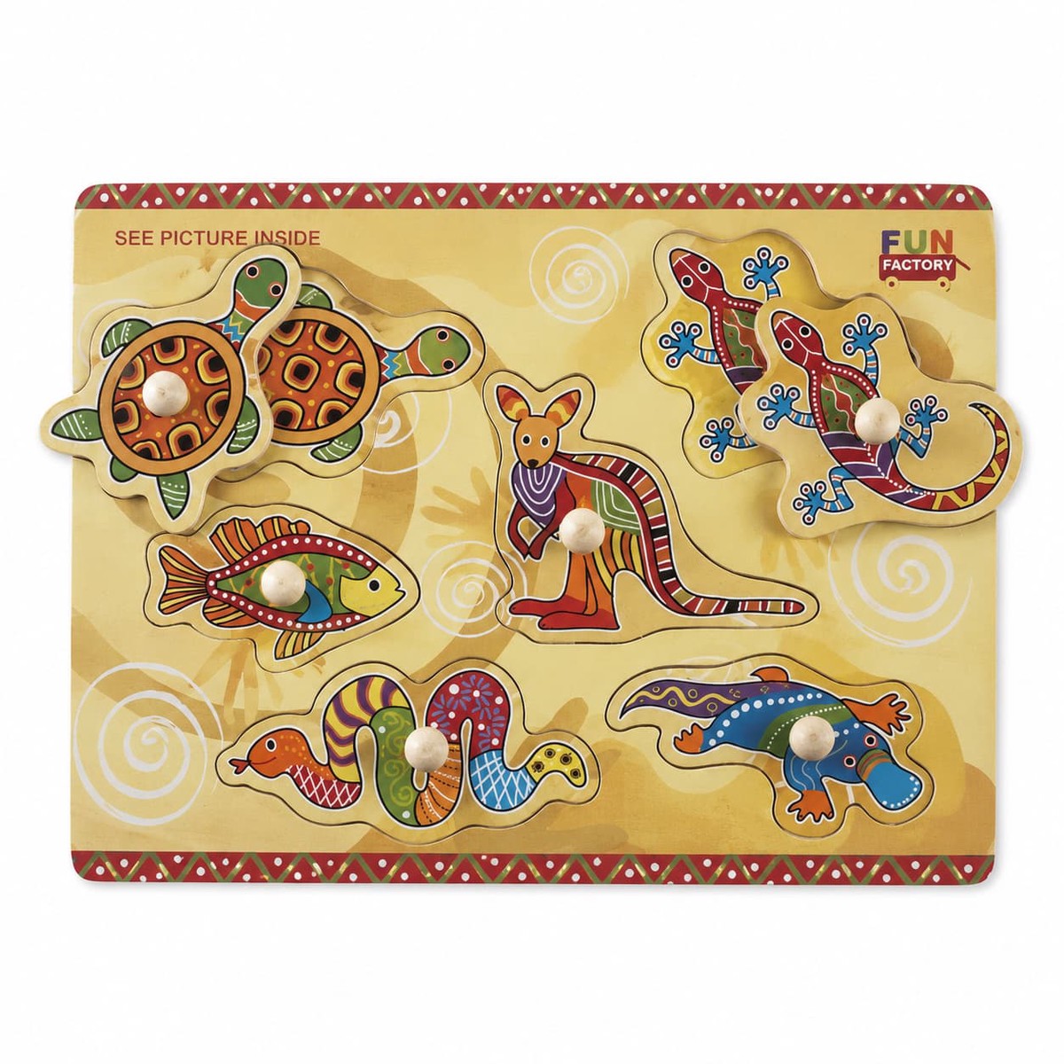 Fun Factory Aboriginal Art Puzzle with Knobs