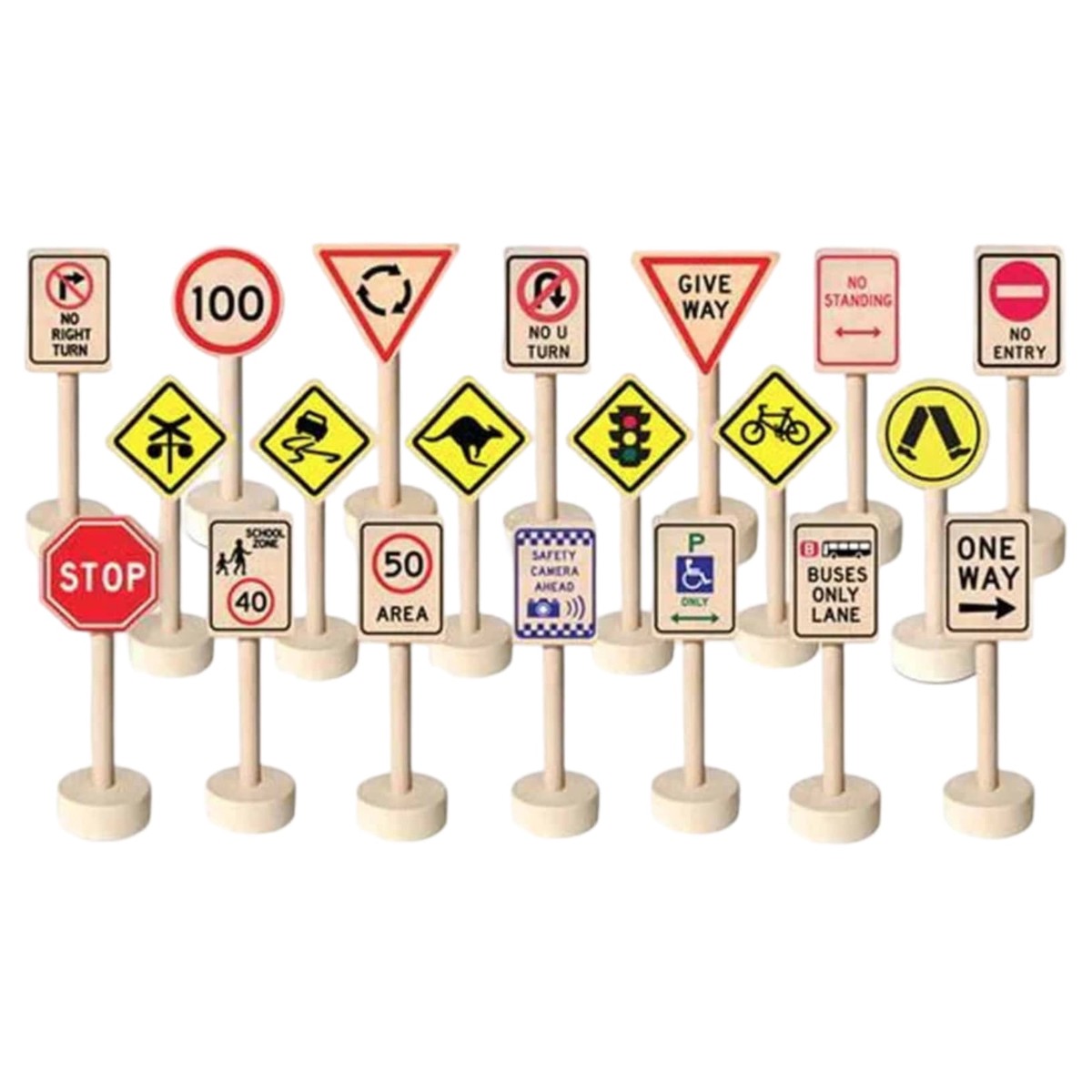 Fun Factory Wooden Traffic Signs - 20pc