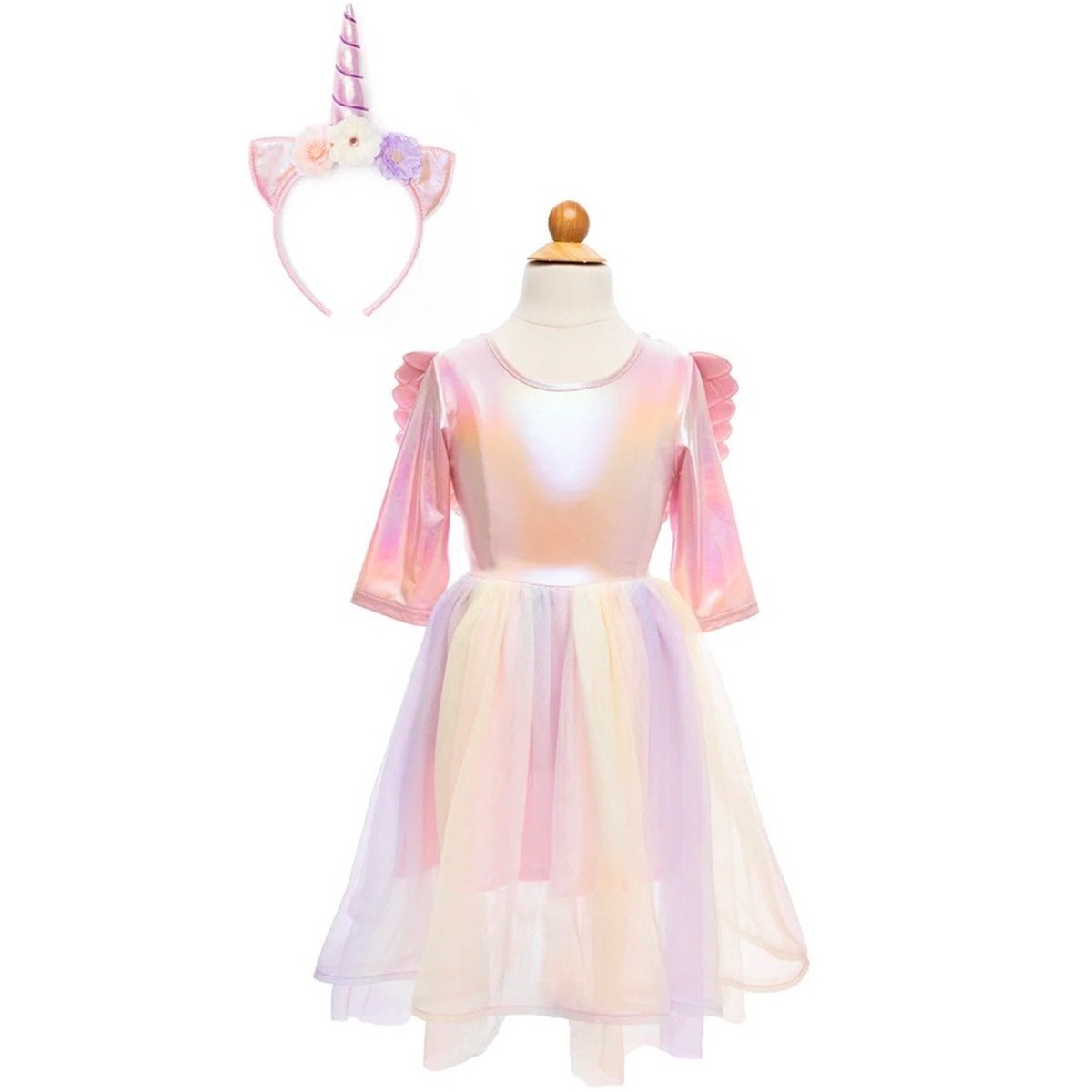 Great Pretenders Alicorn Unicorn Dress with Wings & Headband Kids Costume