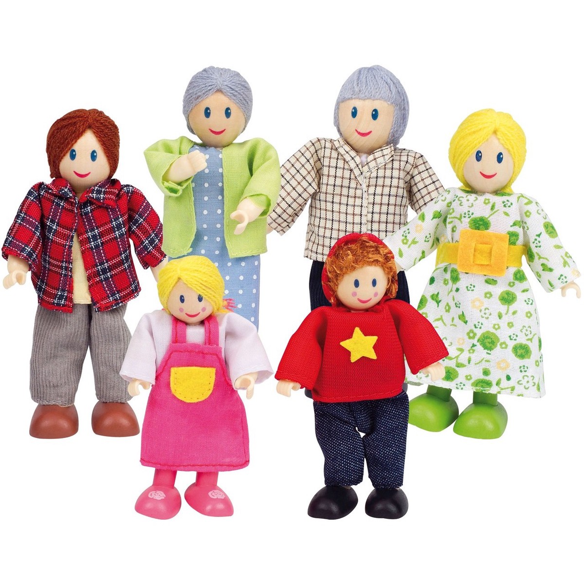 Hape Dolls Caucasian Family - Set of 6