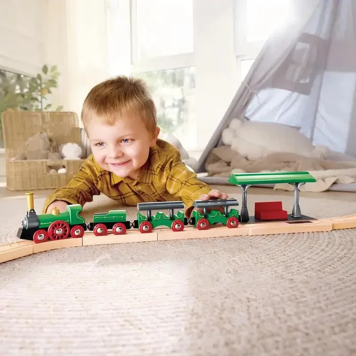 Hape Retro Steam Train with Foldable Chimney