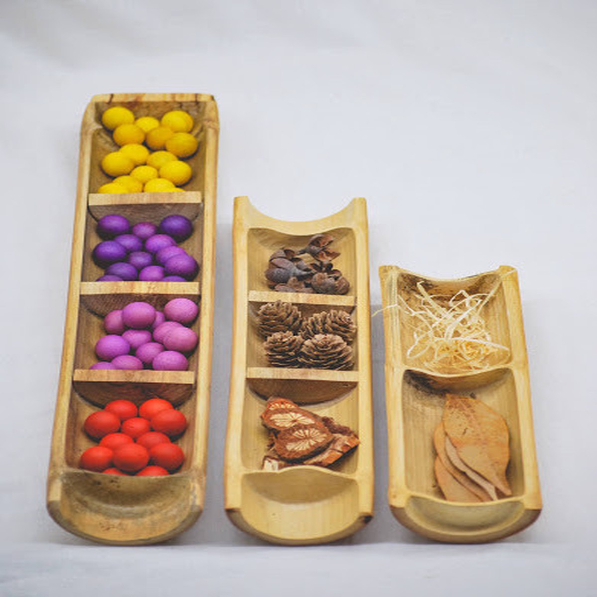 Qtoys Bamboo Sorting Trays