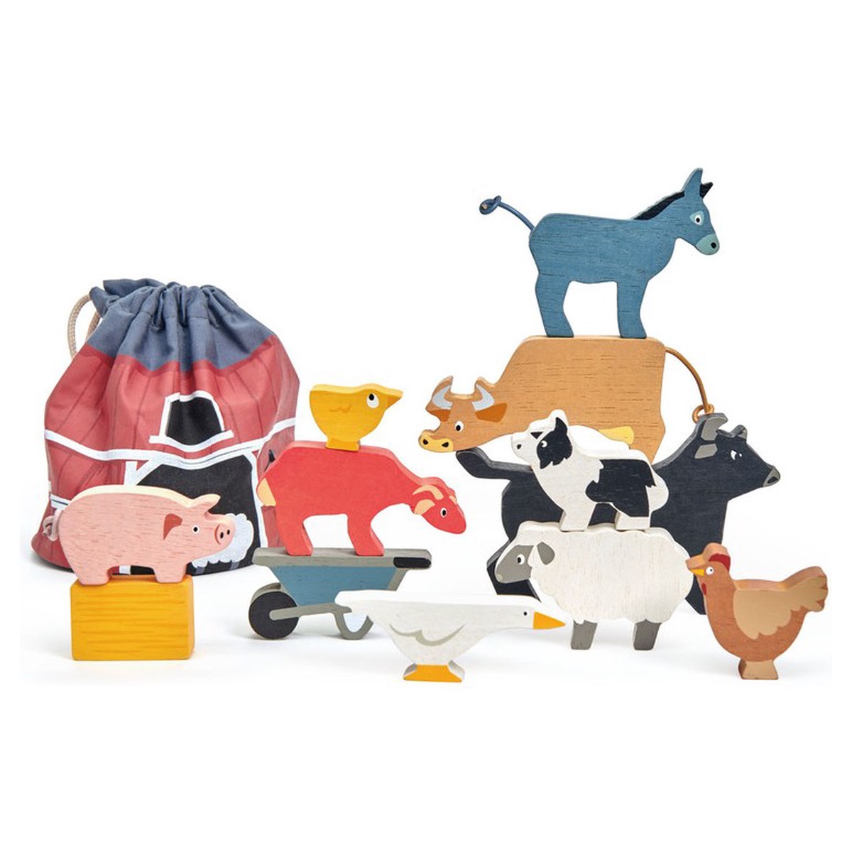 Tender Leaf Stacking Farmyard Animals with Bag