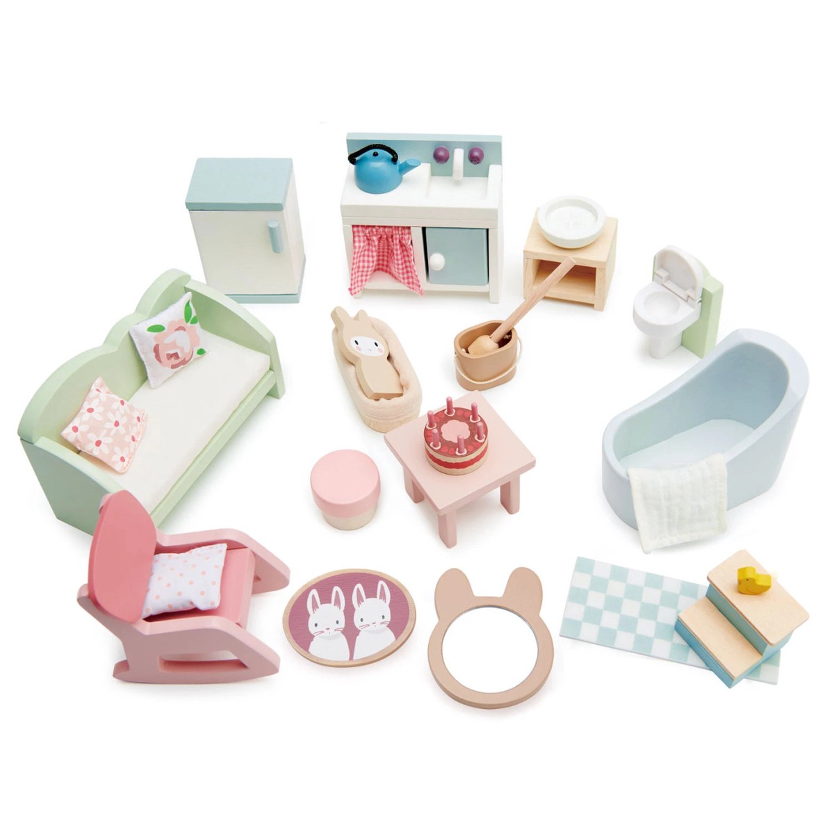 Tenderleaf Countryside Wooden Dolls Furniture Set