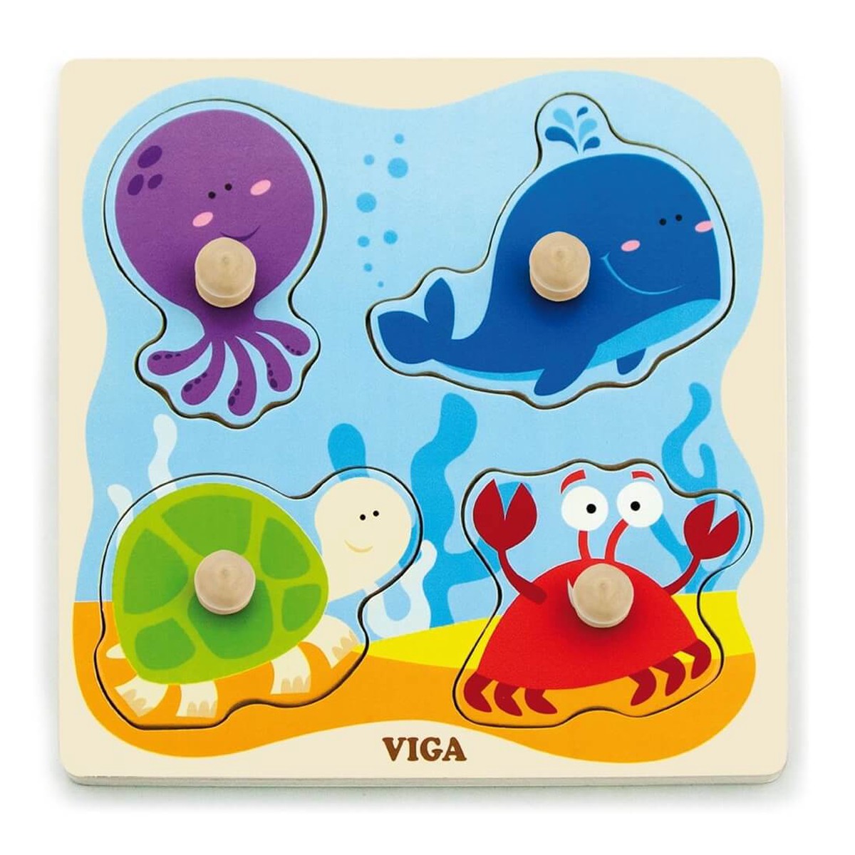 Viga Big Knob Puzzle - Sea Creatures