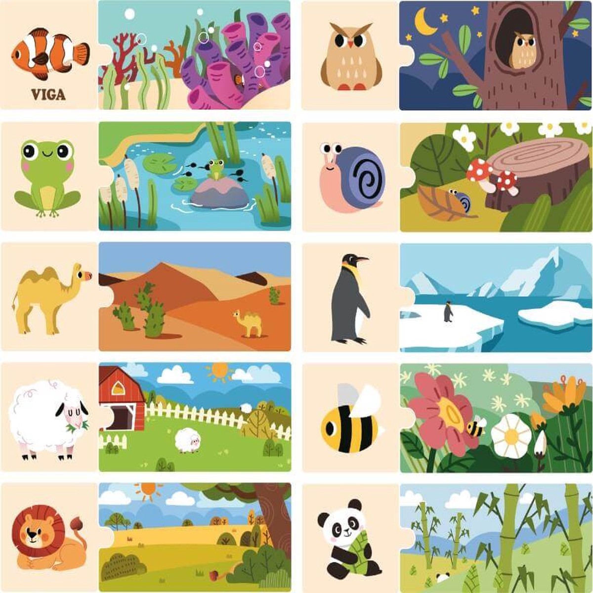 Viga Habitats Matching Puzzle Set