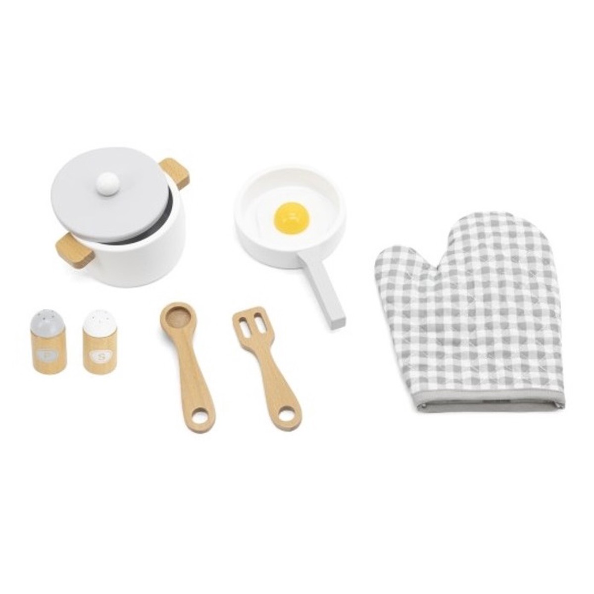 Viga Wooden Toy Pots & Pan Cooking Set