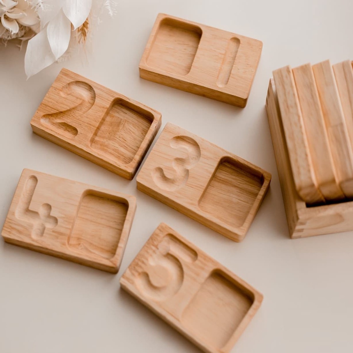 Wooden Number Writing and Counting Trays