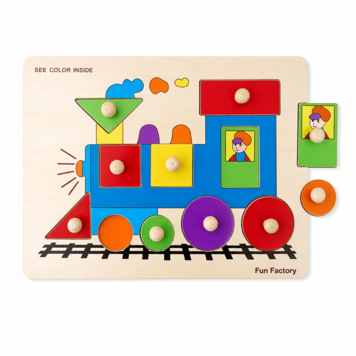 Fun Factory Train Shape Puzzle with Knobs