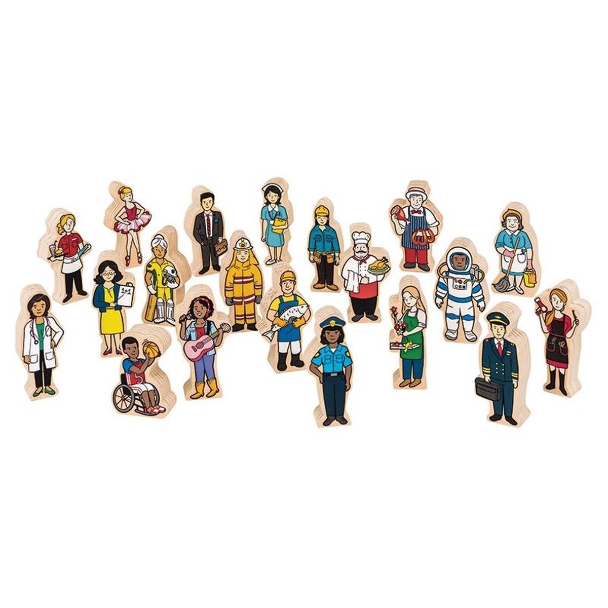 Fun Factory Wooden Multicultural People Set of 20