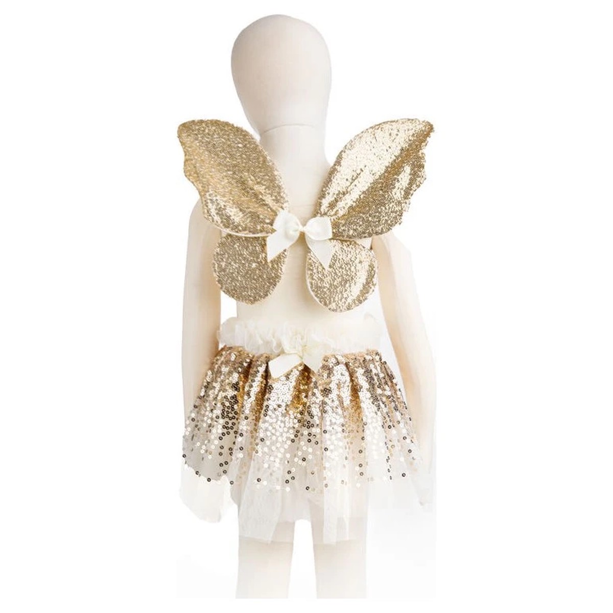 Great Pretenders Gracious Gold Sequins Skirt, Wings & Wand Kids Costume Set