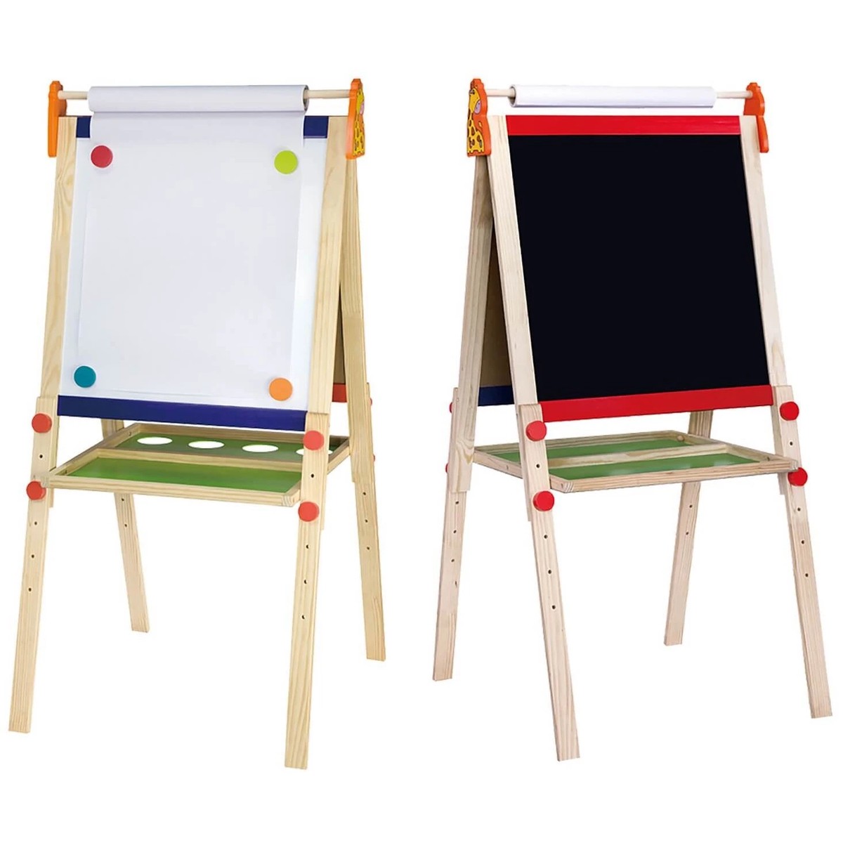 Viga Double Sided Standing Easel w/Roll Paper & Adjustable Height