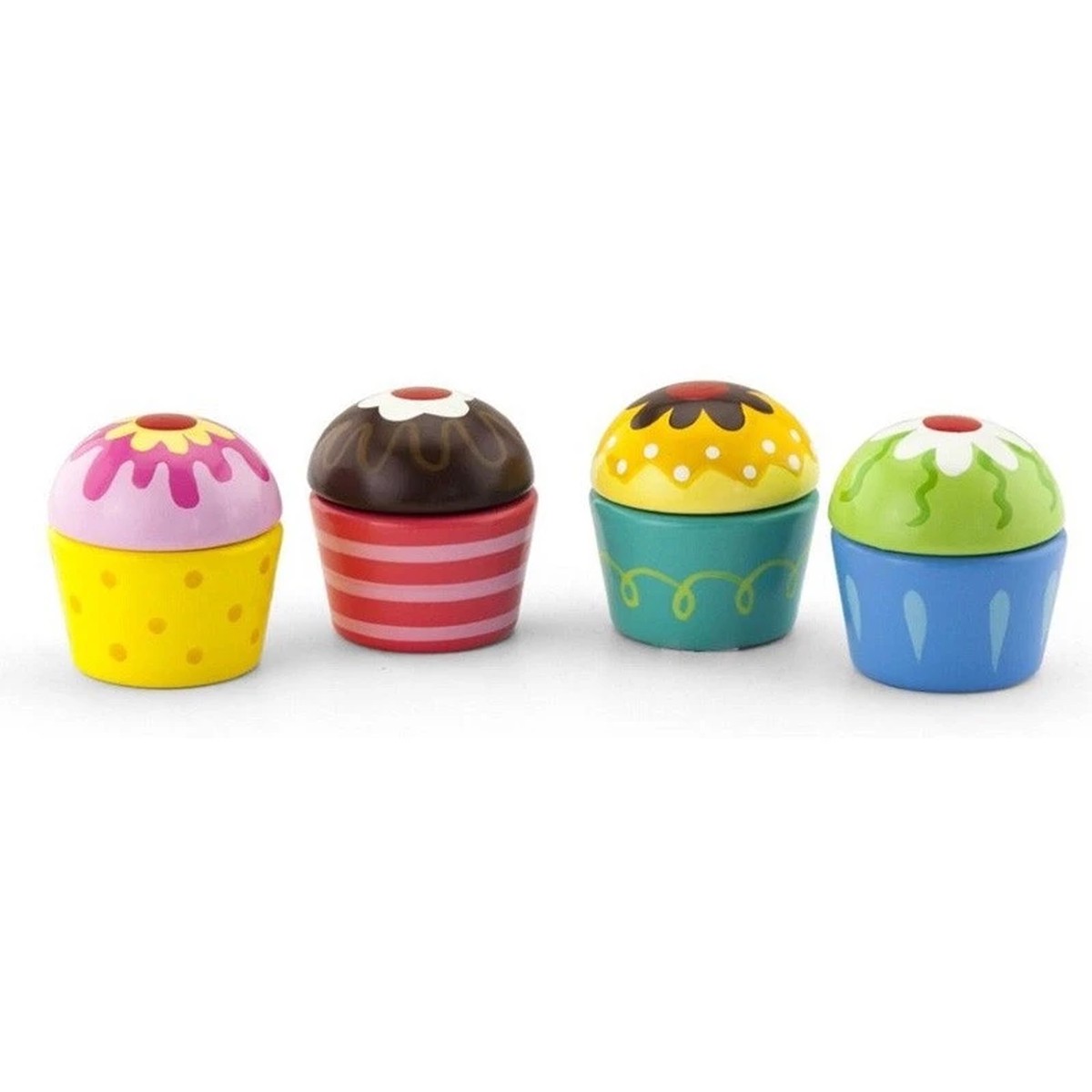Wooden Cupcakes 4pc
