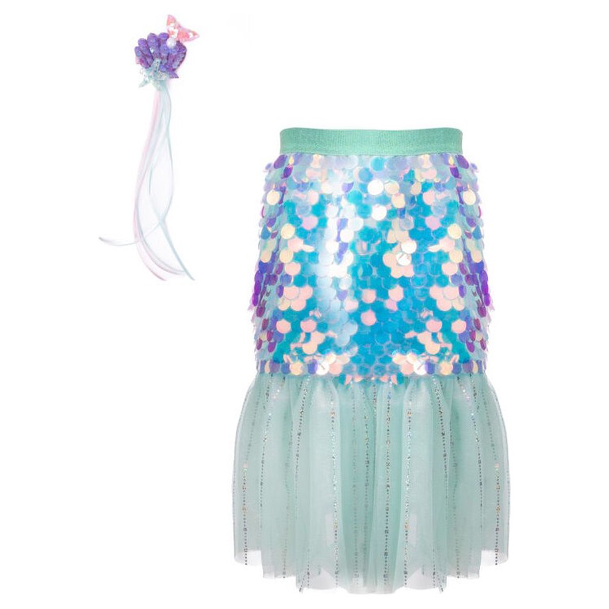 Great Pretenders Bling Bling Mermaid Skirt & Hairclip Set Mint Costume