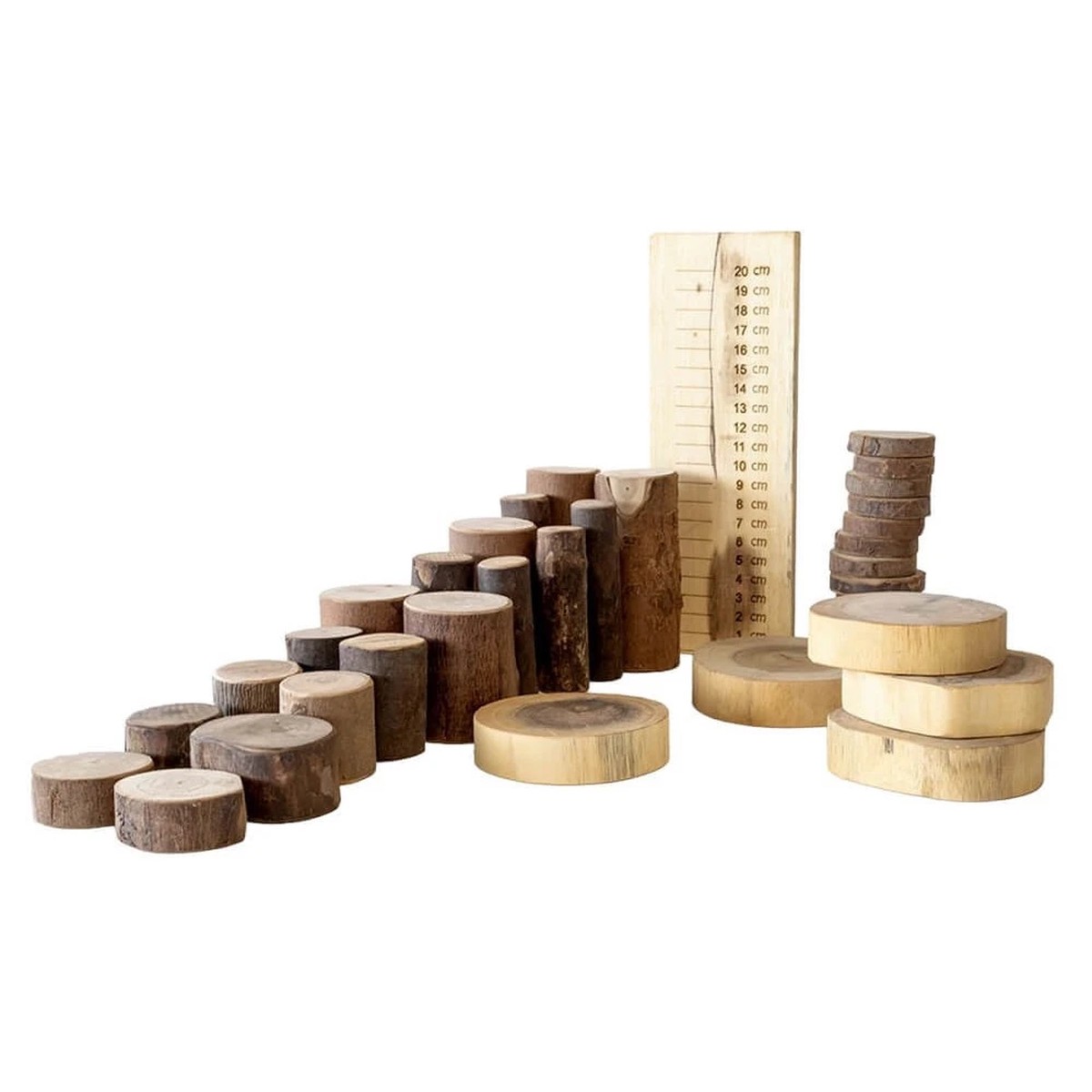 Qtoys Natural Tree Blocks Maths & Counting Set