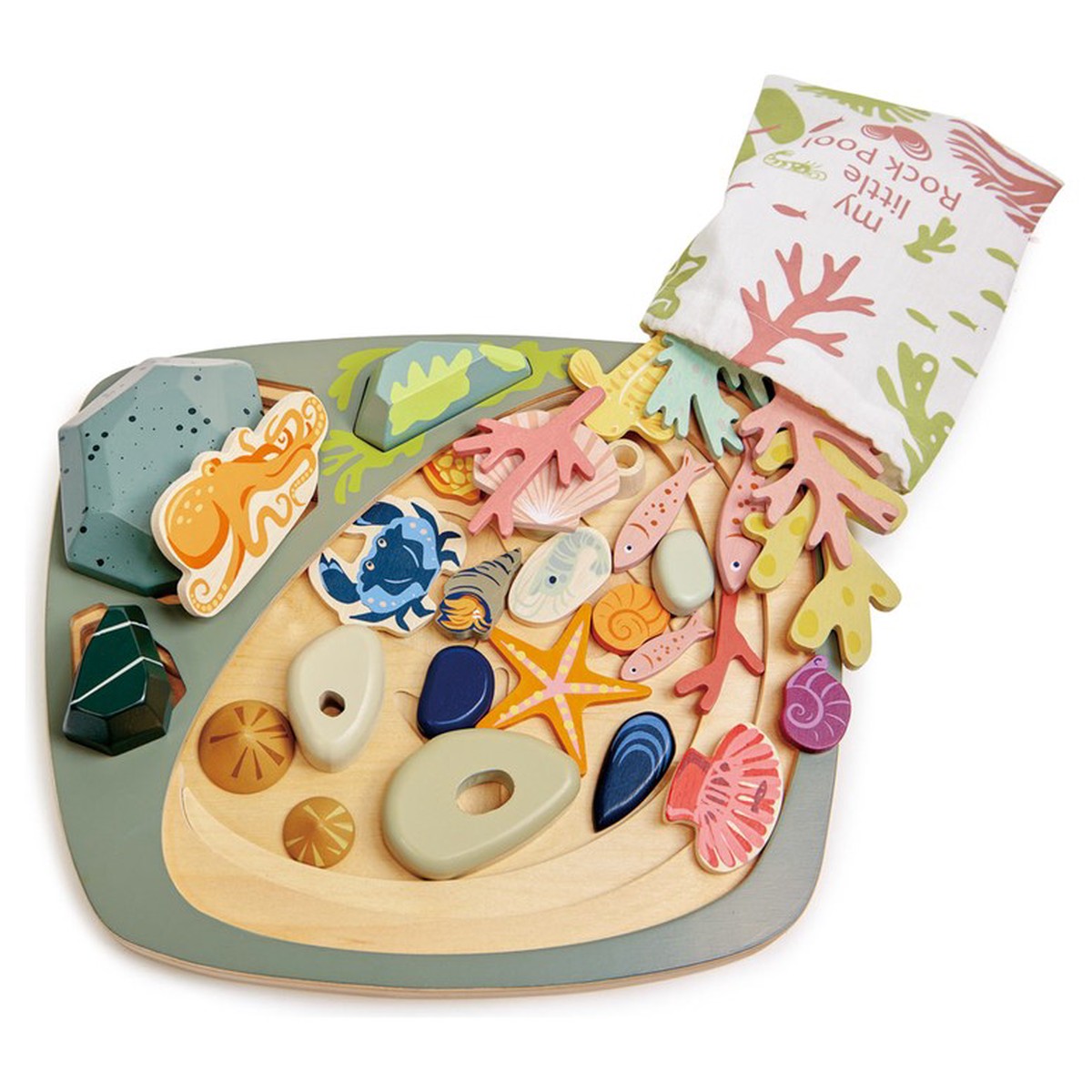 Tenderleaf My Little Rock Pool – Pretend Play Sea Life Playset