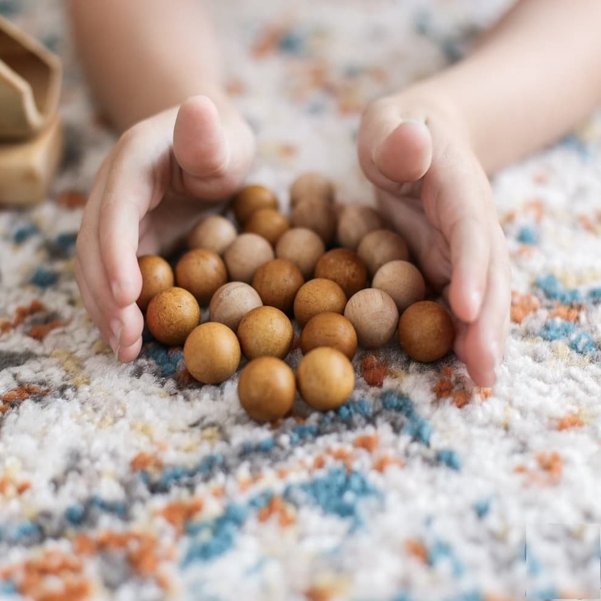 Qtoys 2 Tone Wooden Balls Set of 50