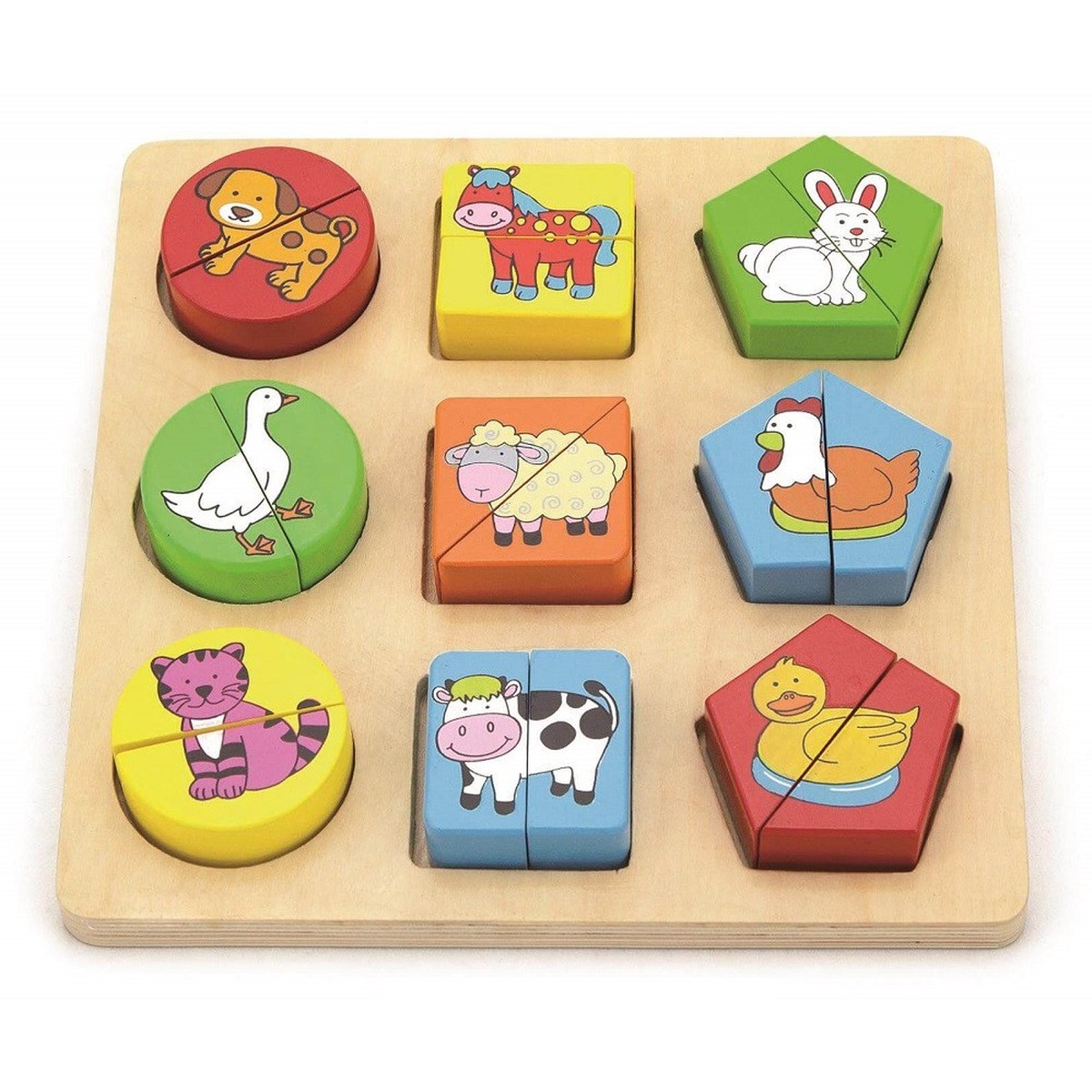 Viga Shape Block Puzzle – Farm Animals