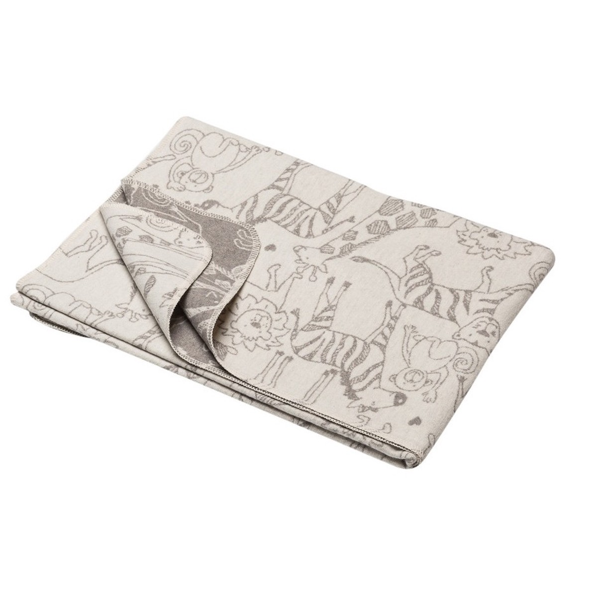 David Fussenegger Off White Zoo Animals Juwel Cot Blanket
