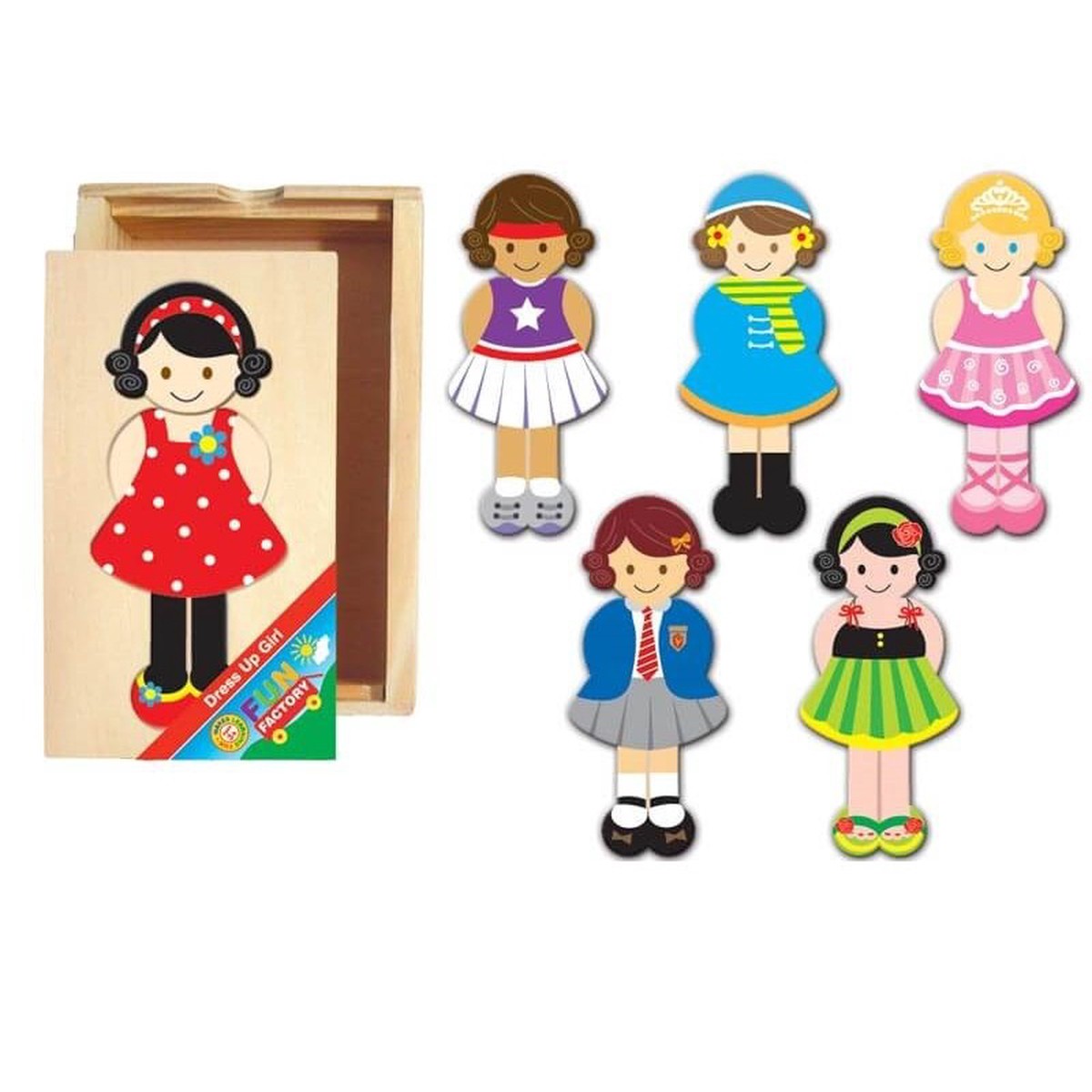 Fun Factory Wooden Dress Up Match Game – Girl