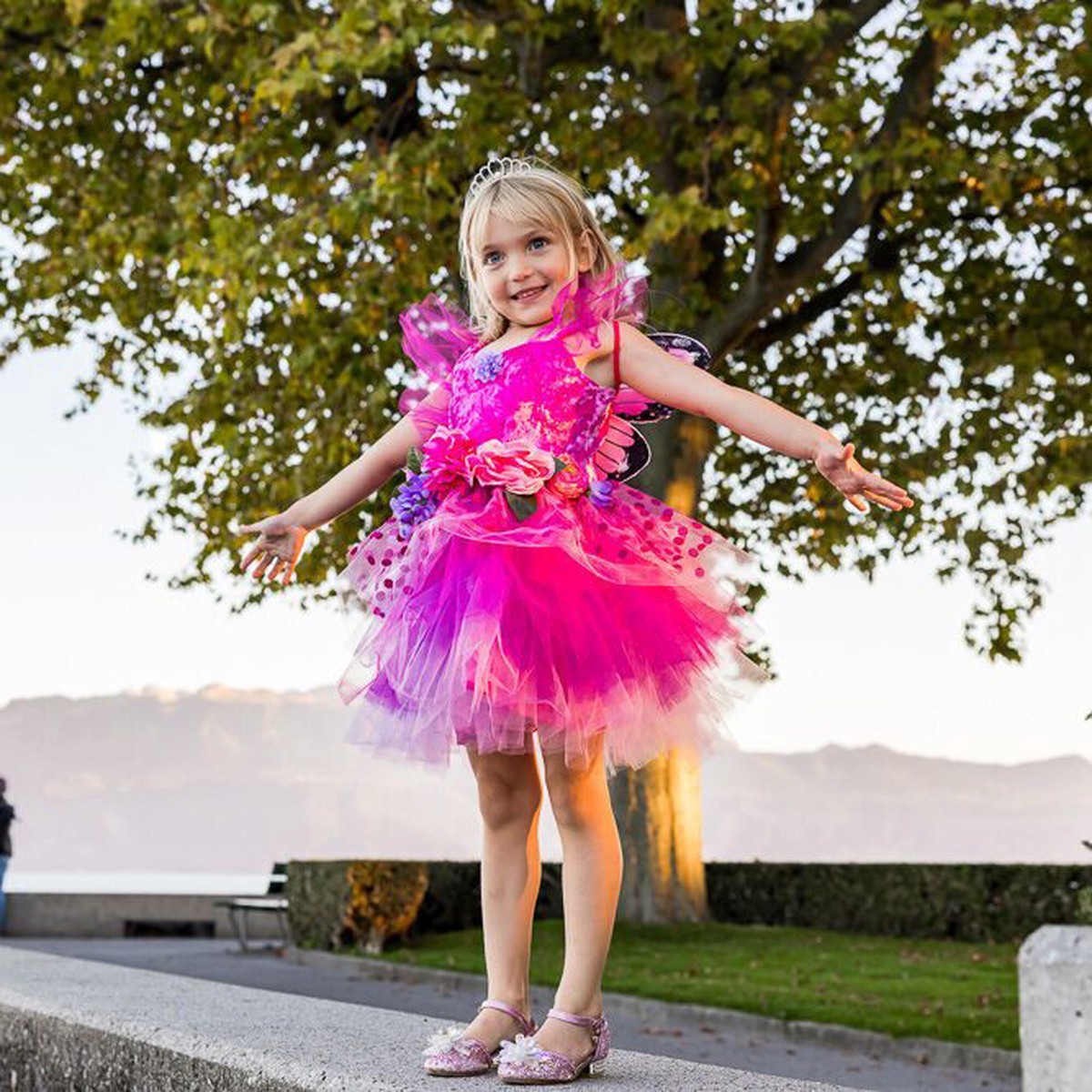 Great Pretenders Fairy Blooms Deluxe Hot Pink Dress
