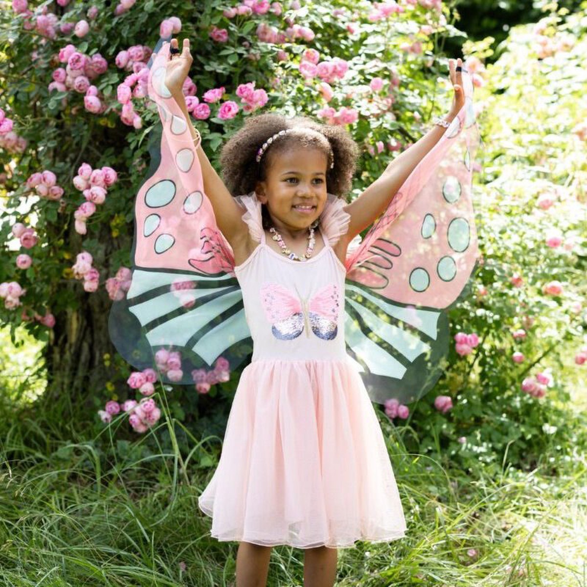 Great Pretenders Sequins Secret Butterfly Twirl Dress with Wings Kids Costume