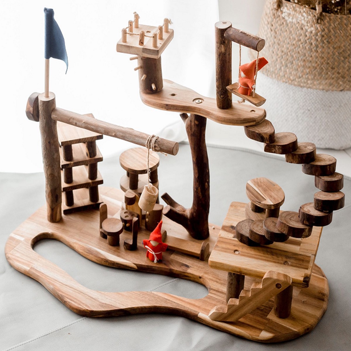 Qtoys Wooden Treehouse Complex Playset