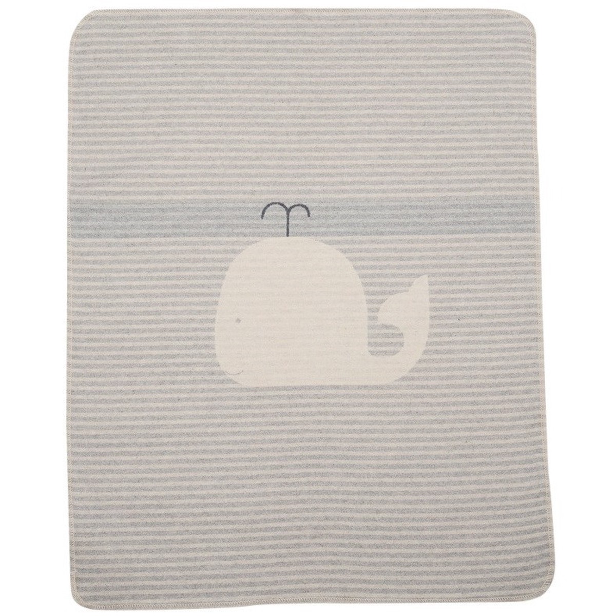 David Fussenegger Grey Stripe Whale Juwel Bassinet Blanket