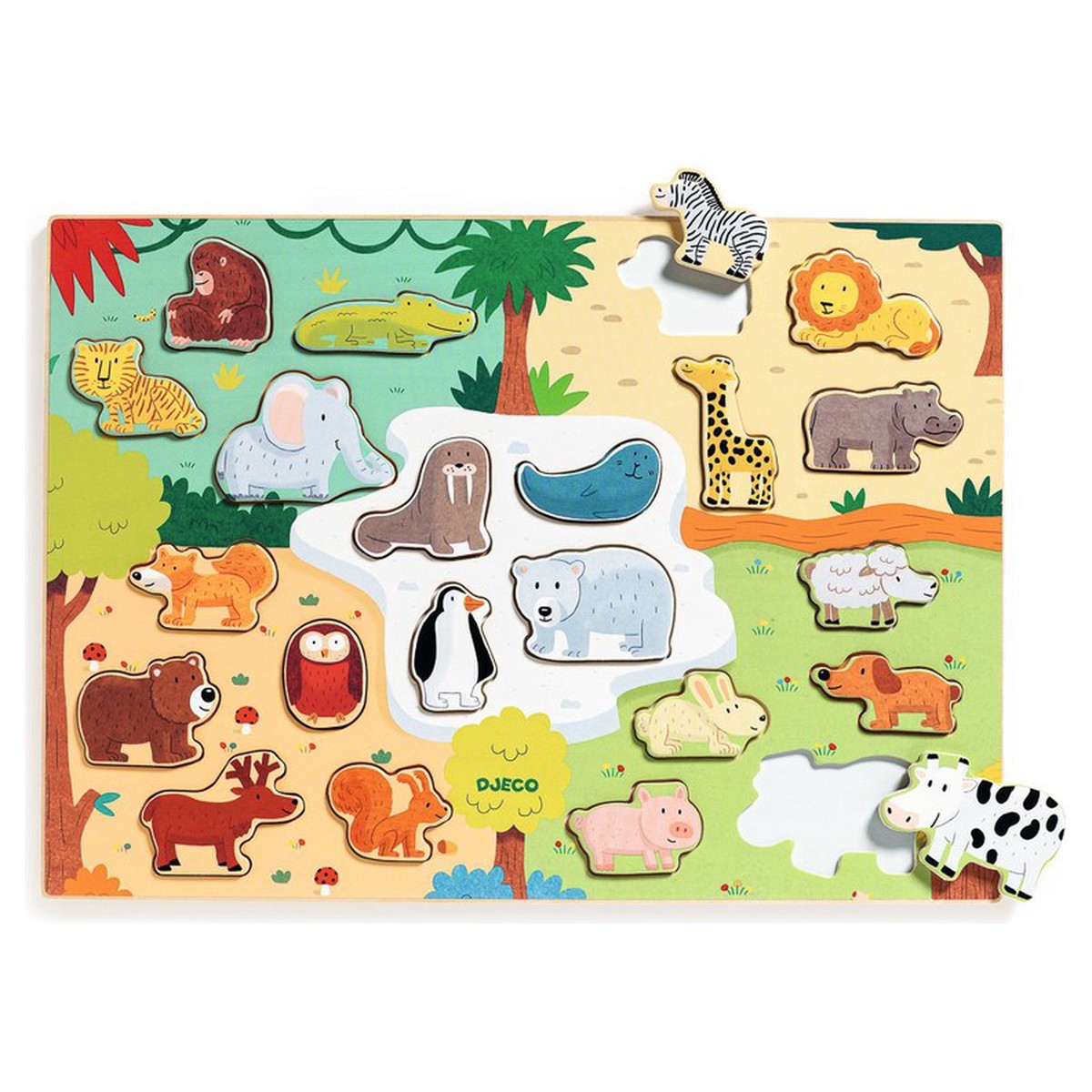 Djeco 22 Piece Animal Wooden Puzzle