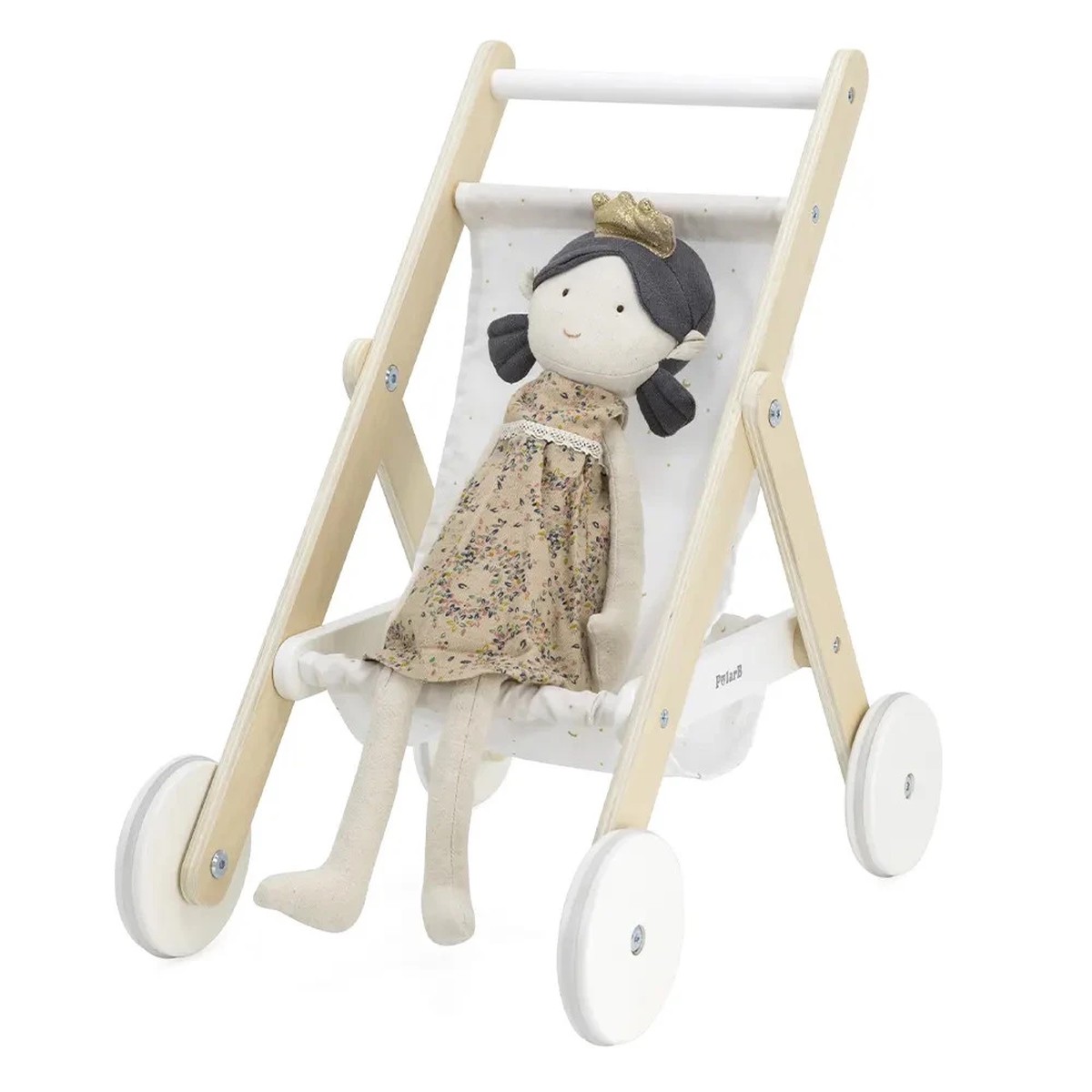 PolarB Unisex Wooden Doll Pram