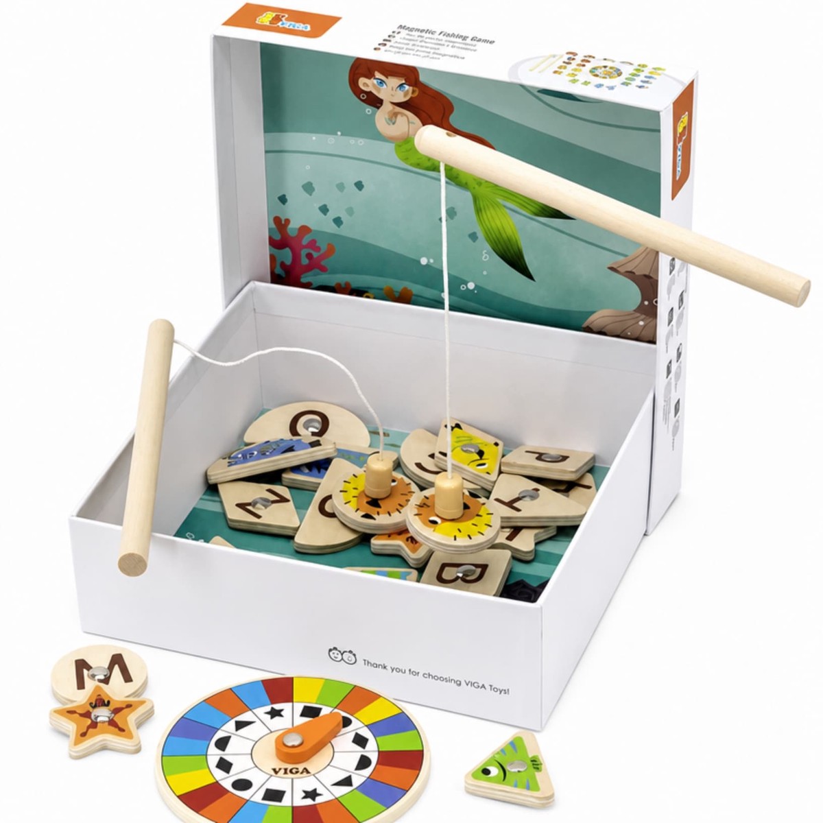 Viga Wooden Magnetic Fishing Game