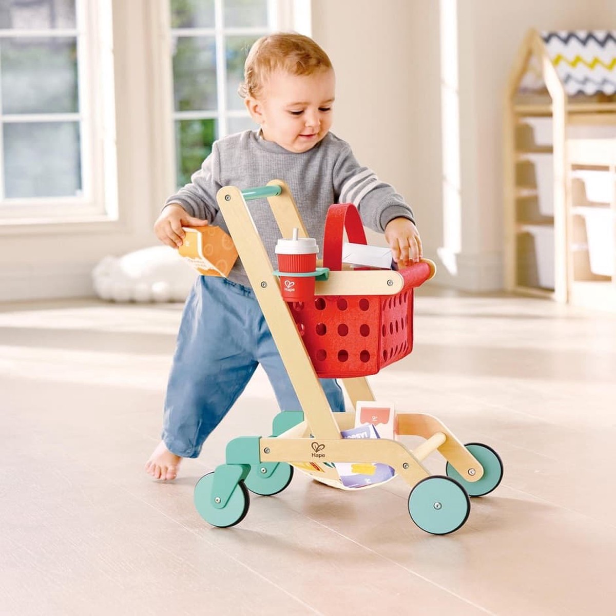 Hape Little Shopper’s Trolley with Removable Basket