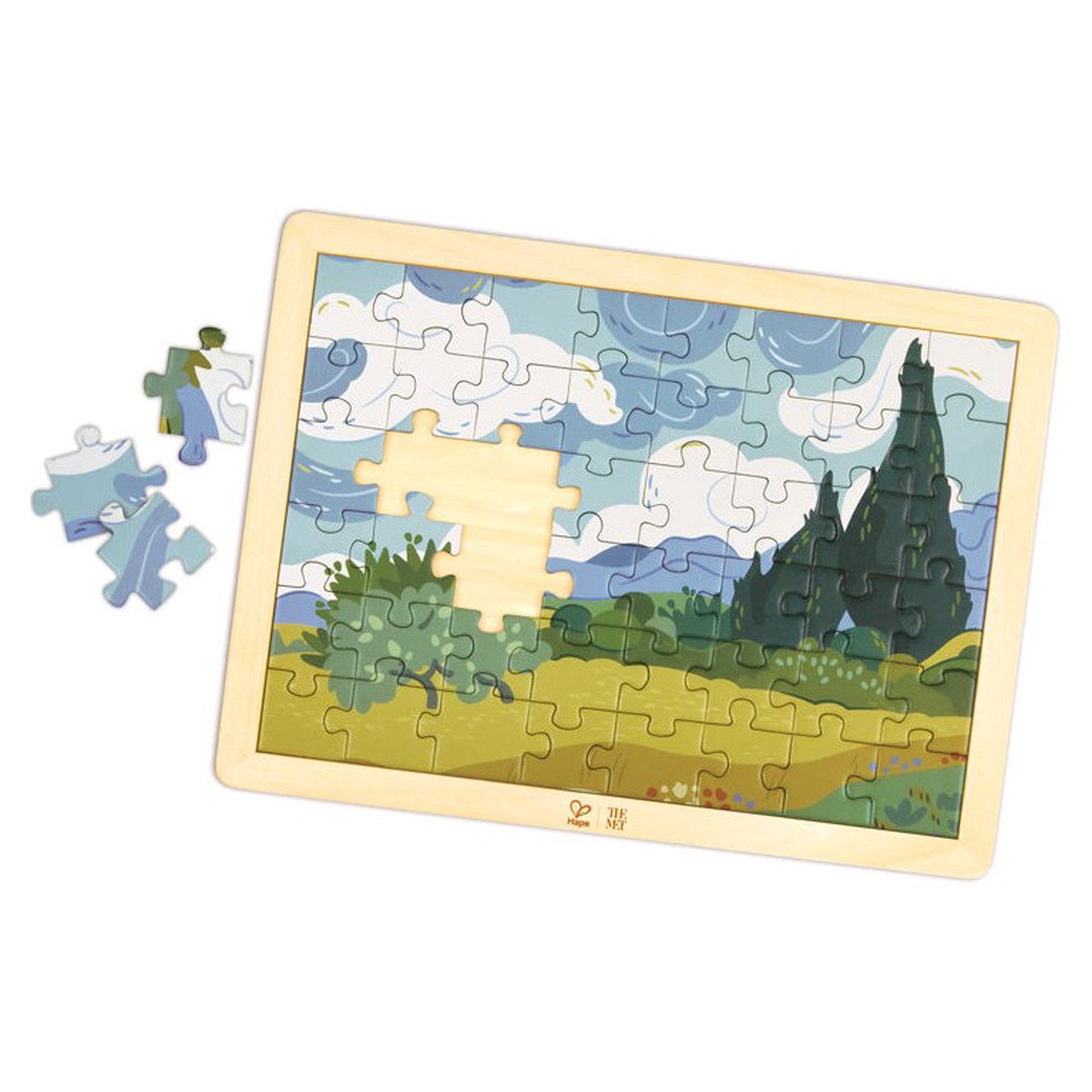 Hape Van Gogh Cypresses Jigsaw Puzzle 49 Pcs