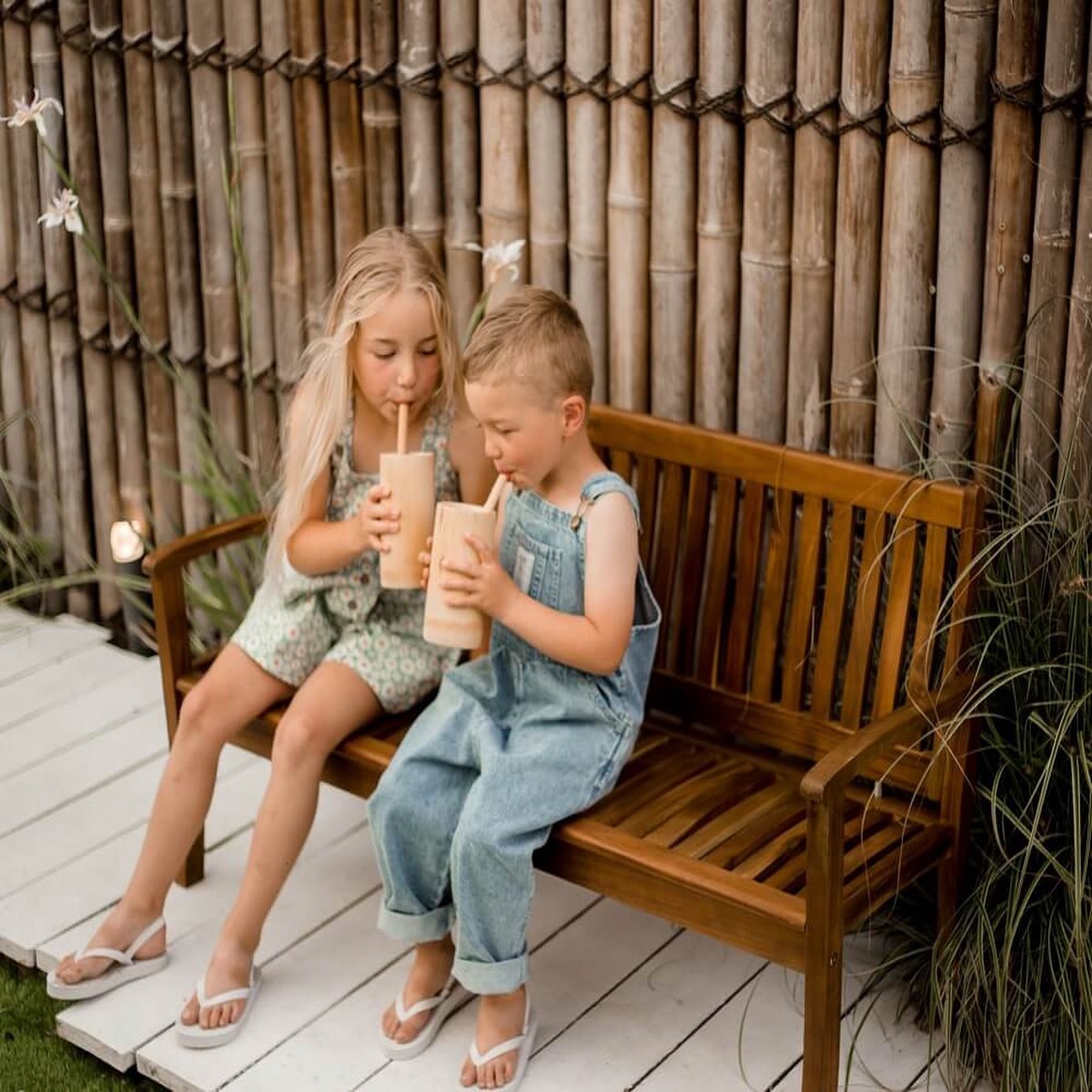 Qtoys Kids Wooden Outdoor 3 Seater Bench