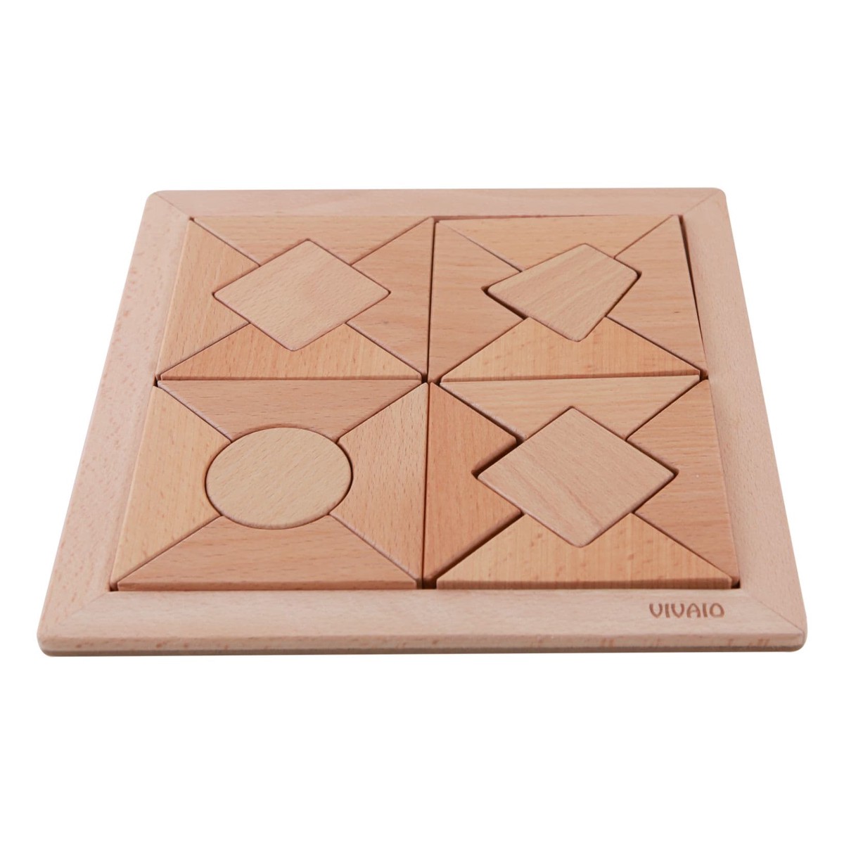 Vivaio Natural Wooden Geometric Shape & Pattern Puzzle