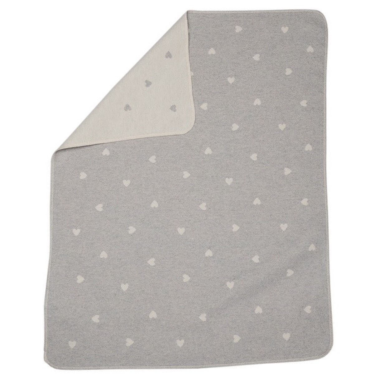 David Fussenegger Grey Hearts All Over Juwel Bassinet Blanket