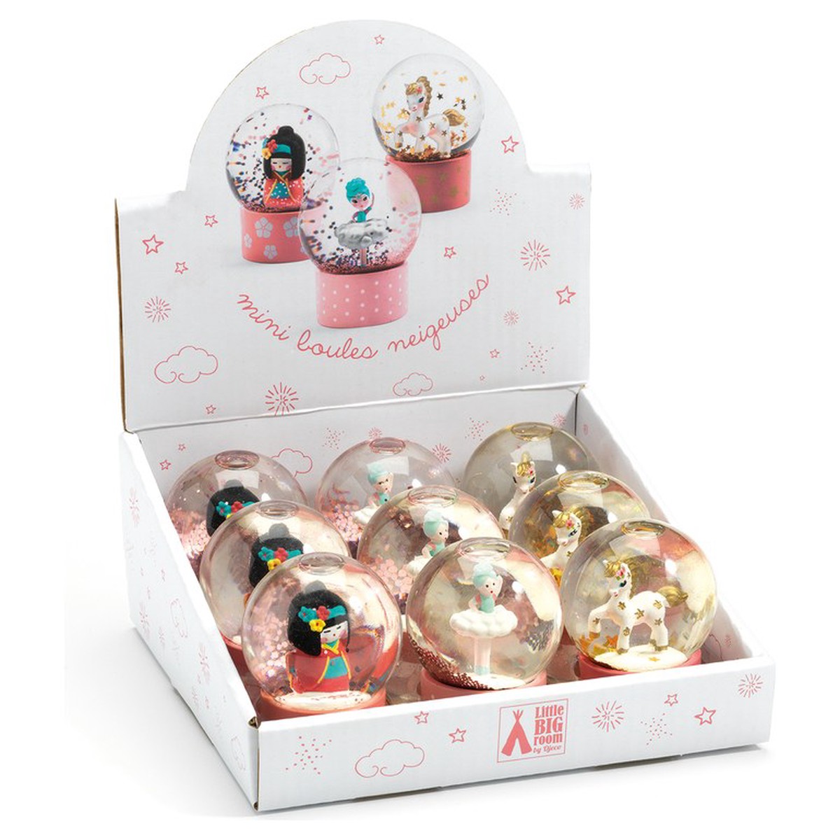 Djeco So Cute Mini Snow Globe Pack