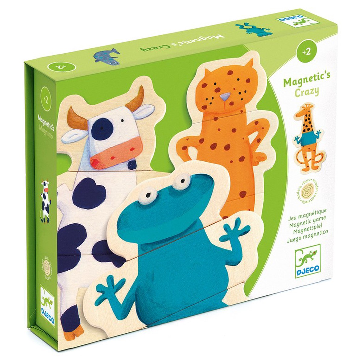 Djeco Wooden Magnetic Crazy Animals Set
