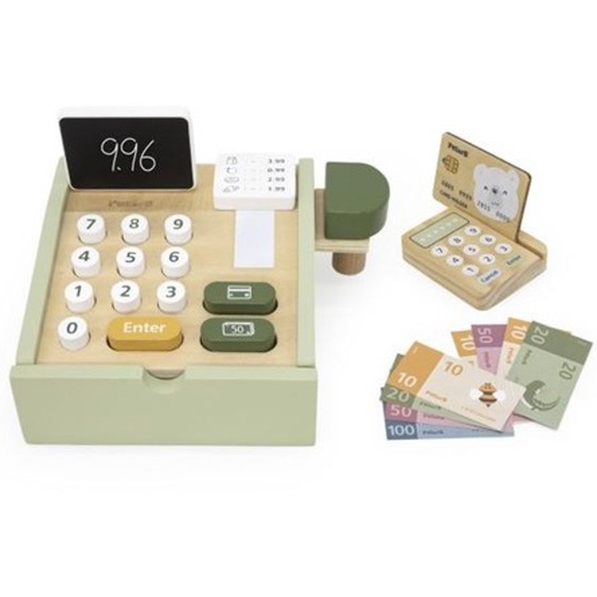 PolarB Scandi Style Pretend Play Cash Register