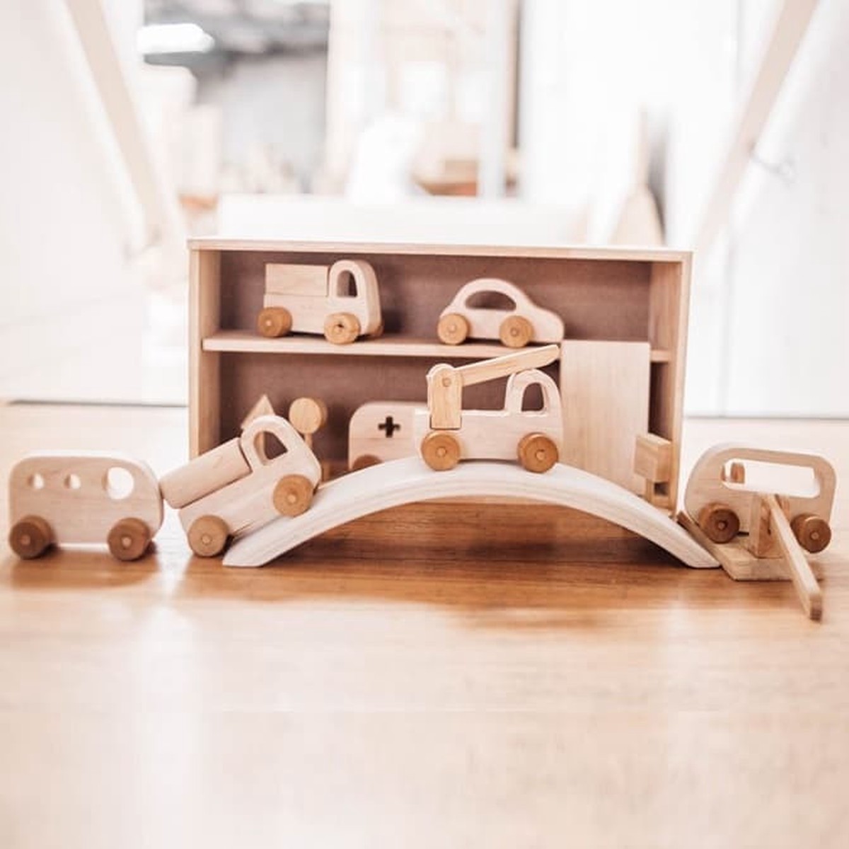Qtoys Vehicle Wooden Car Play Set