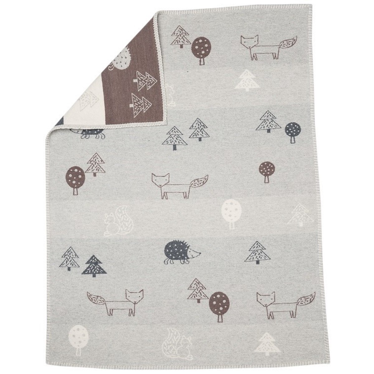 David Fussenegger Grey Forest Animals Organic Lena Bassinet Blanket