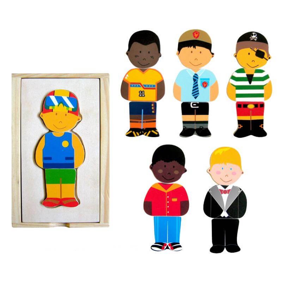 Fun Factory Wooden Dress Up Match Game - Boy