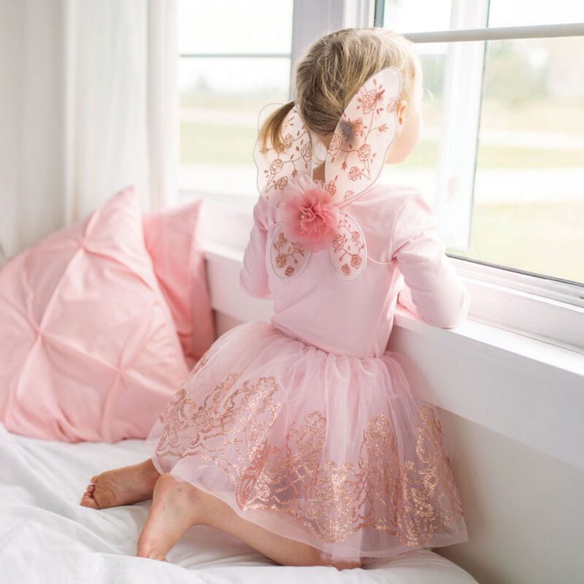 Great Pretenders Rose Gold Tutu & Wings Set Costume