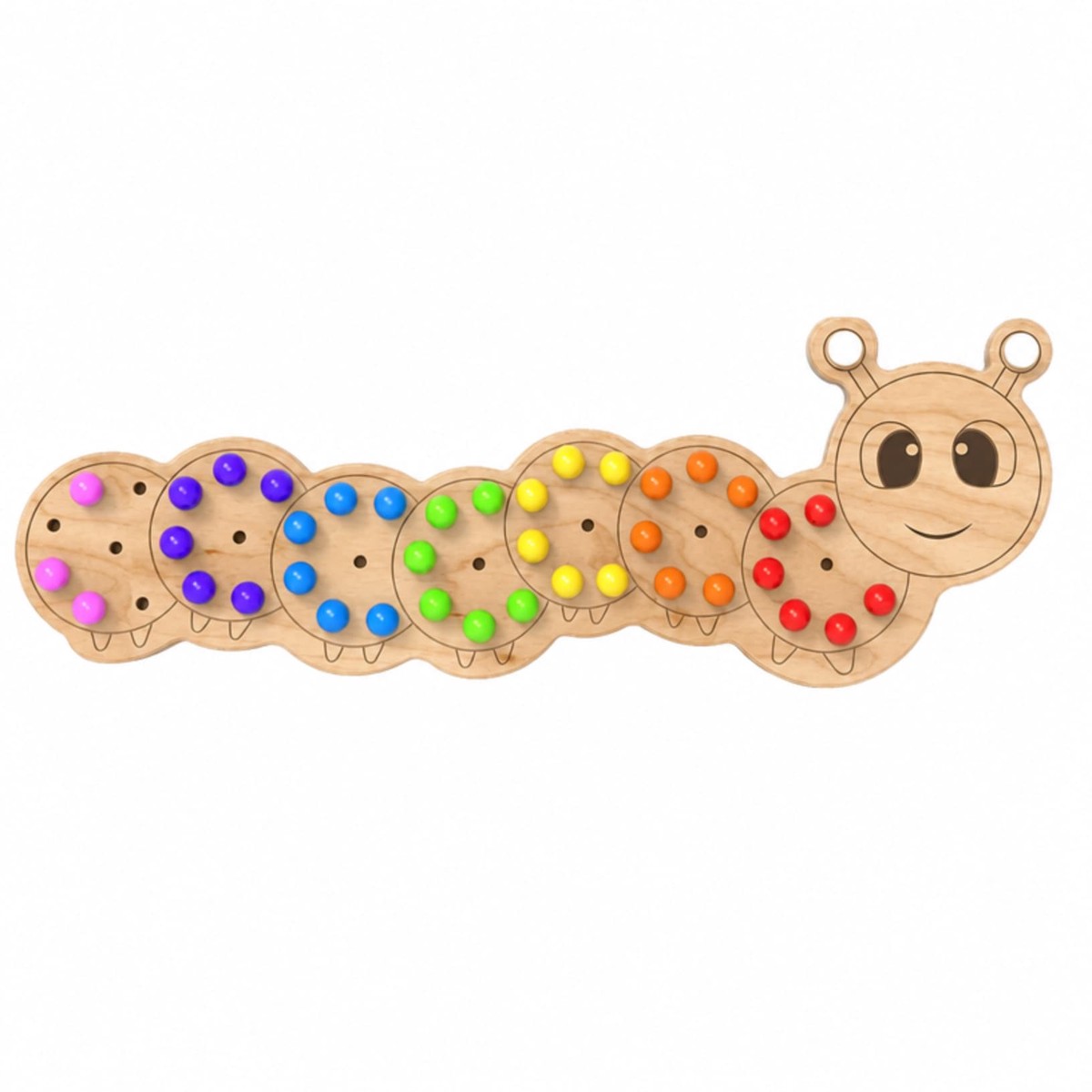 Little Pegz Carl The Caterpillar Natural Pegboard
