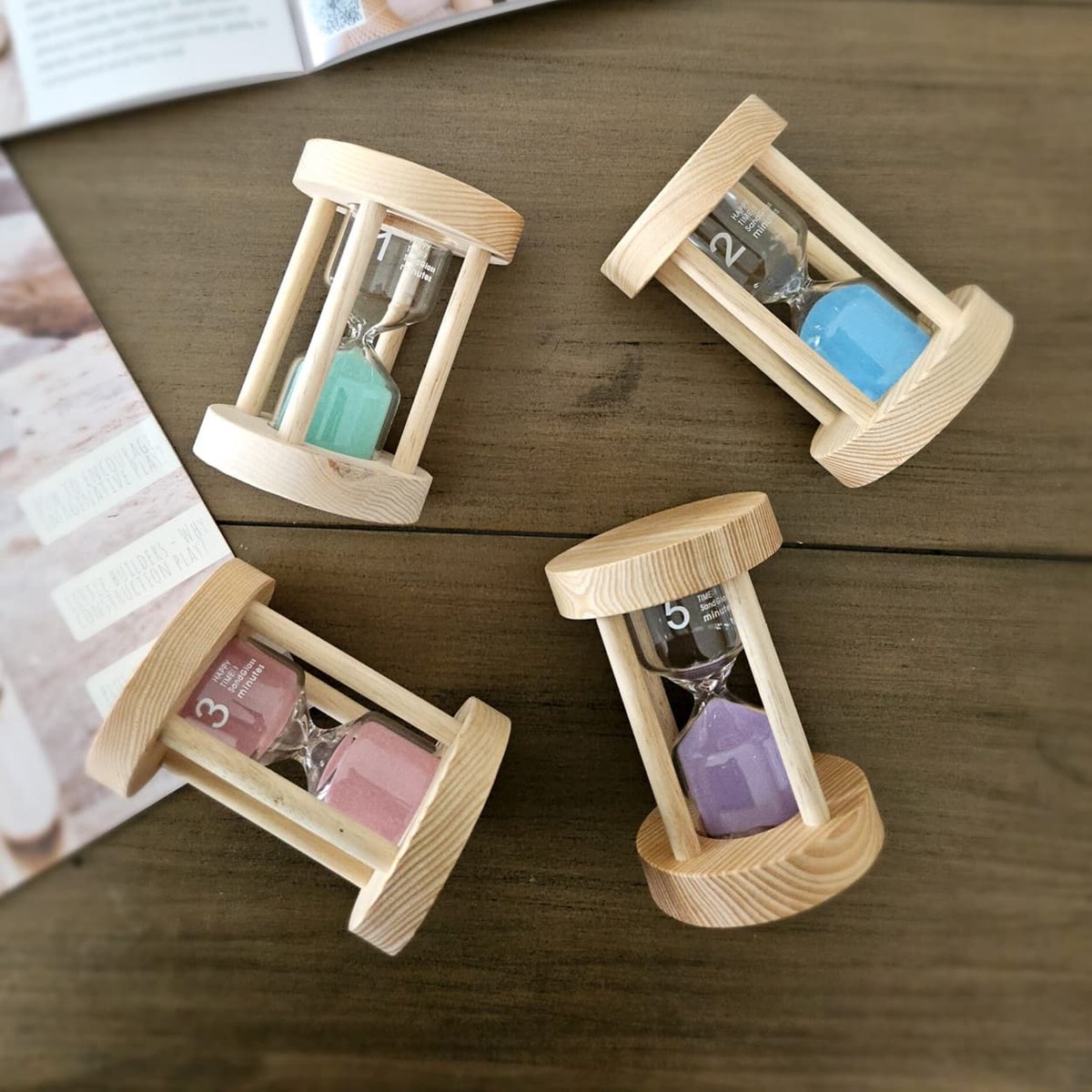 Qtoys Wooden Sand Timers Set of 4