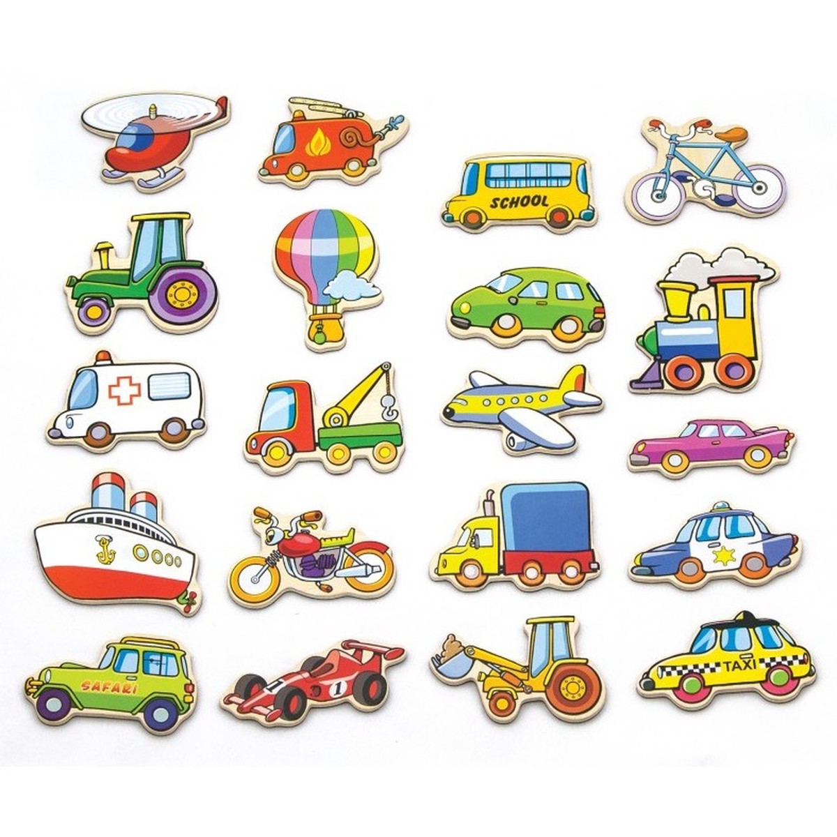 Fun Factory Wooden Magnetic Transport Vehicle Set