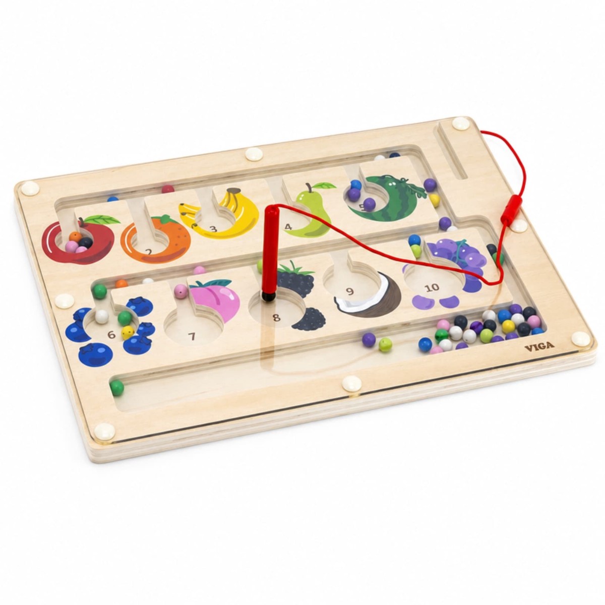 Viga Magnetic Maze - Fruit Counting & Colour Sort