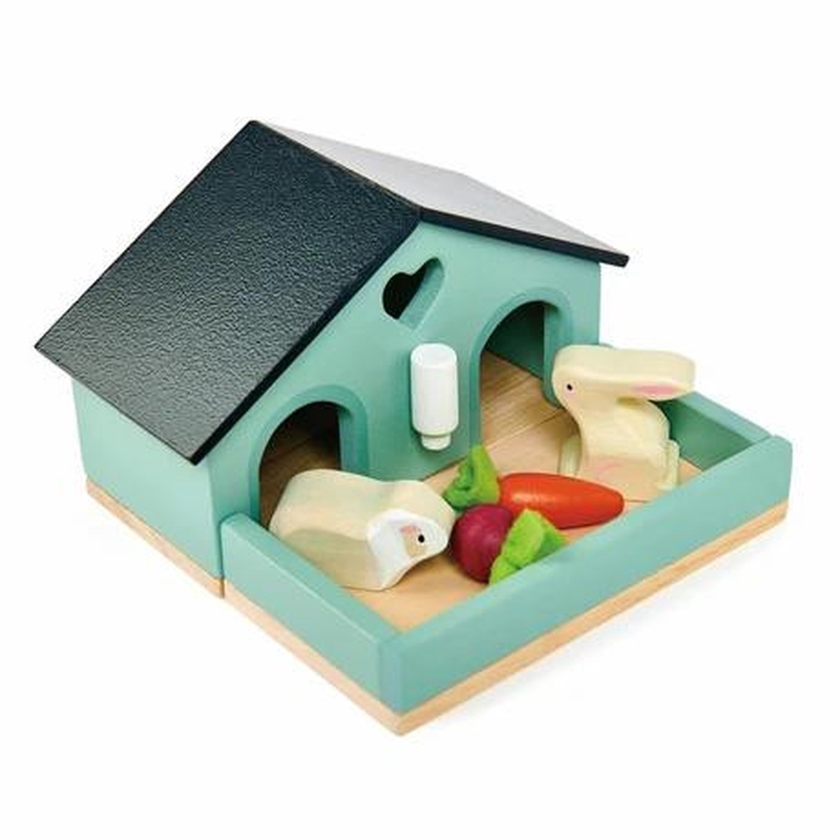 Tenderleaf Wooden Pet Rabbits House Accessories for Dolls House
